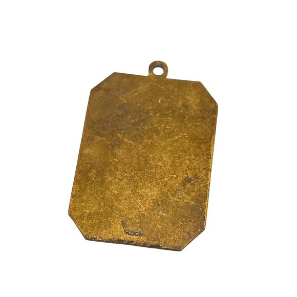 Koch Vintage Brass Unicorn Horse Emblem Pendant With BAX Script Inscription - Picture 4 of 6